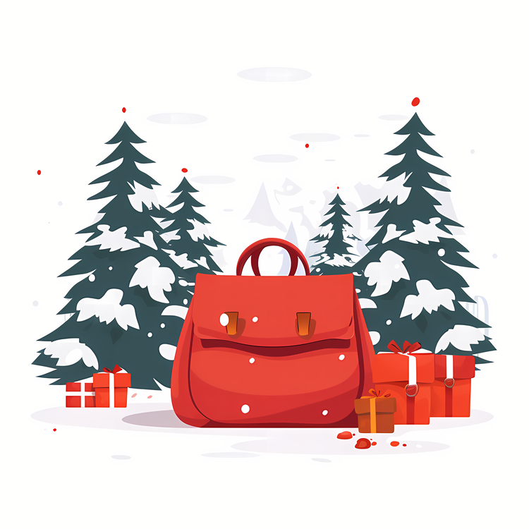 Red Bag With Gifts For Christmas,Others