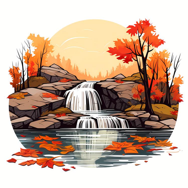 Waterfall,Autumn,Others