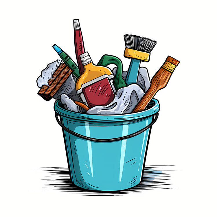 Bucket Of Cleaning Supplies,Others