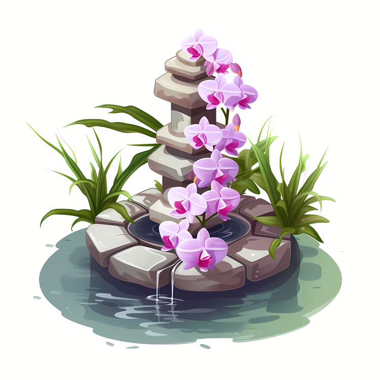Fountain,Zen,Orchid