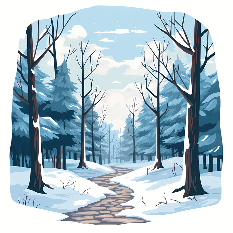 Winter Path,Woods,Others