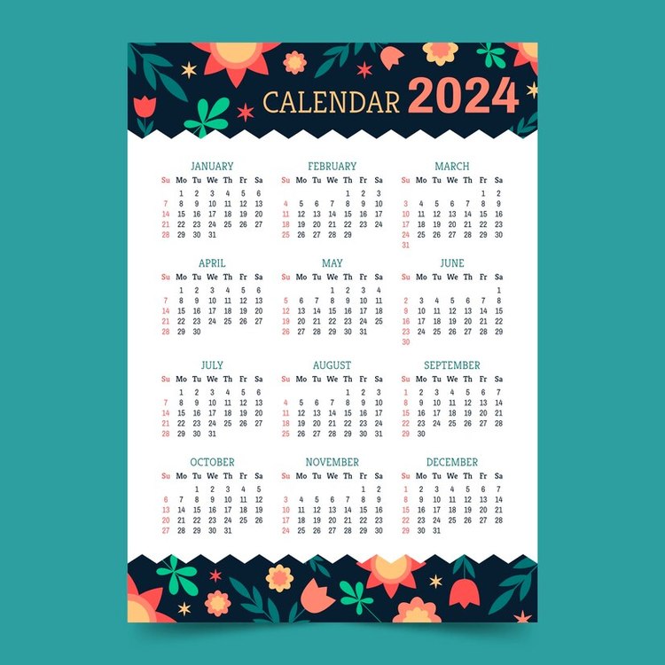2024 Yearly Calendar,Calender 2024,Wall Calendar 2025