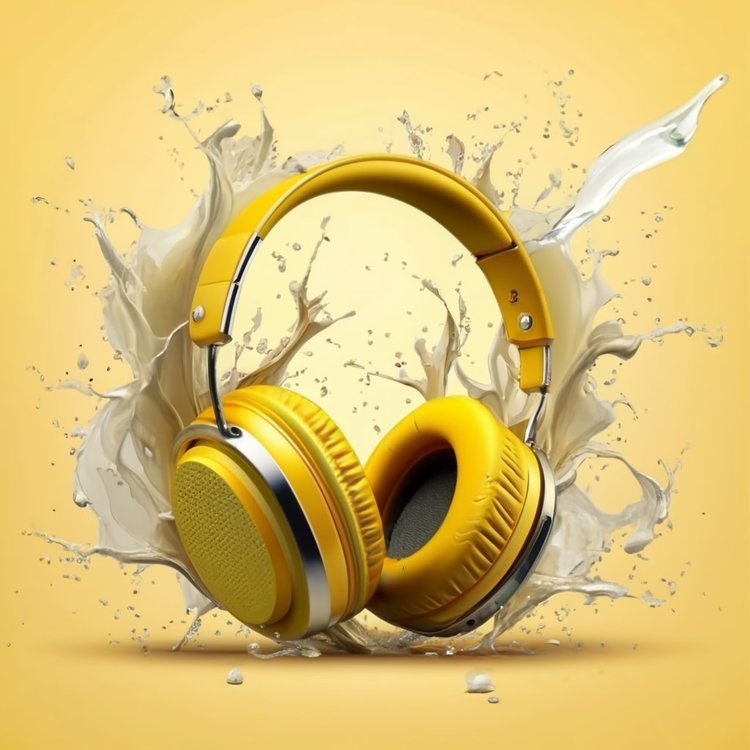 Yellow Headphones,Headphones,Splash
