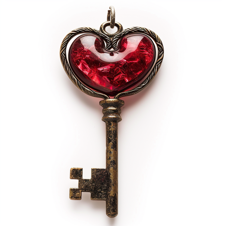 Valentine Key,Key,Red Heart