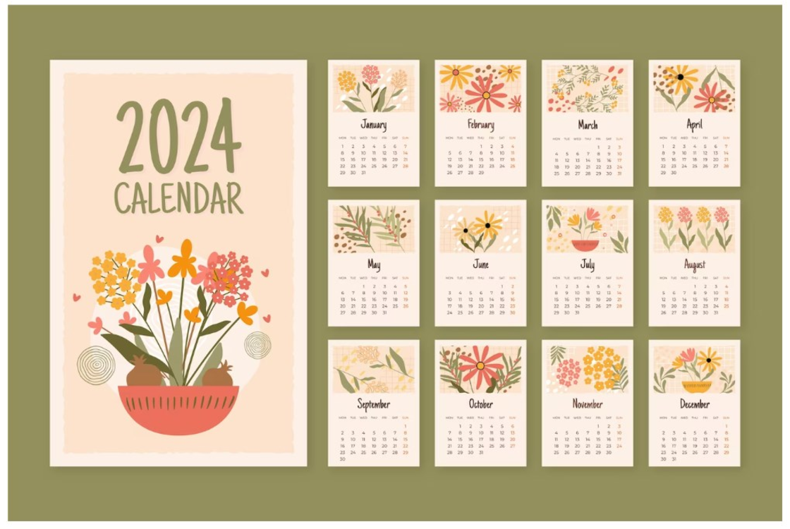 2024 Yearly Calendar,Here Are 10,For This Image Flower Garden