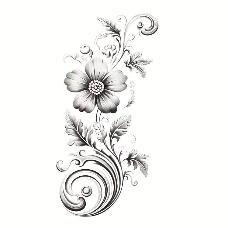 Victorian Flower Ornament Scroll,Others