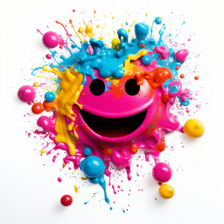 Holi,Happy Face,Paint Splatter