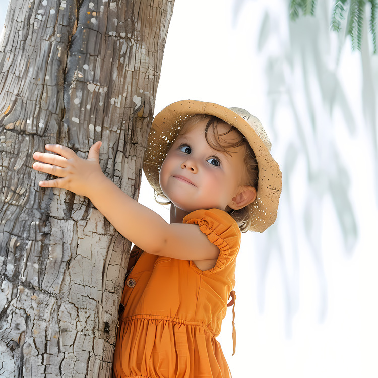 Little Girl Against Tree,Others