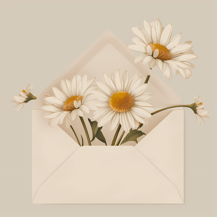 Empty Envelope With Daisies,Others