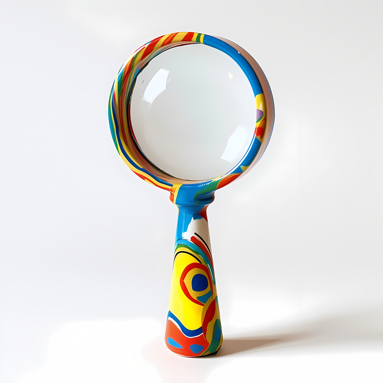 Magnifying Glass,Mixed Media,Psychedelic Colors