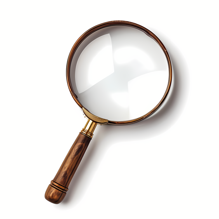 Magnifying Glass,White,Wooden Handle