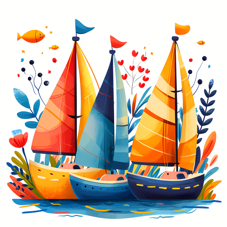 Sailboats,Colorful,Nautical