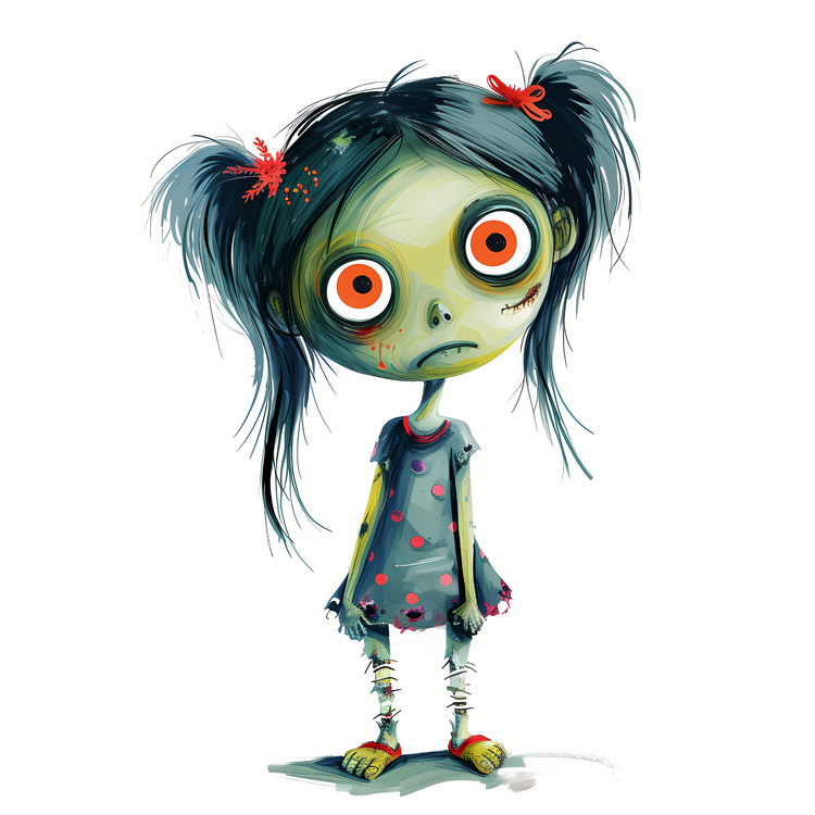 Zombie,Girl,Cartoon