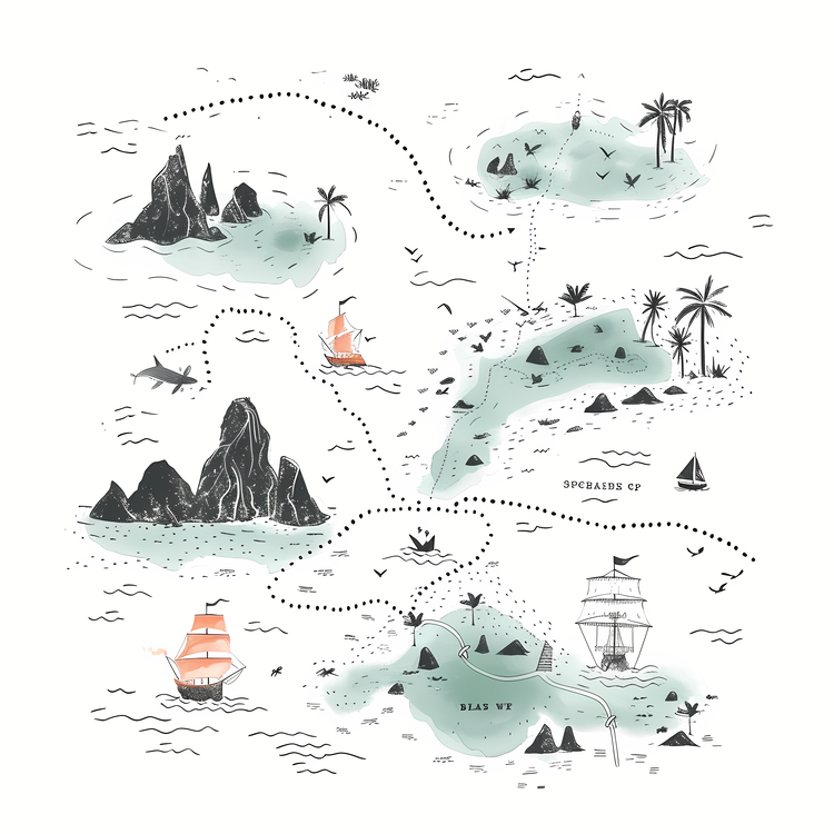 Treasure Map,Pirate Map,Ocean Maps