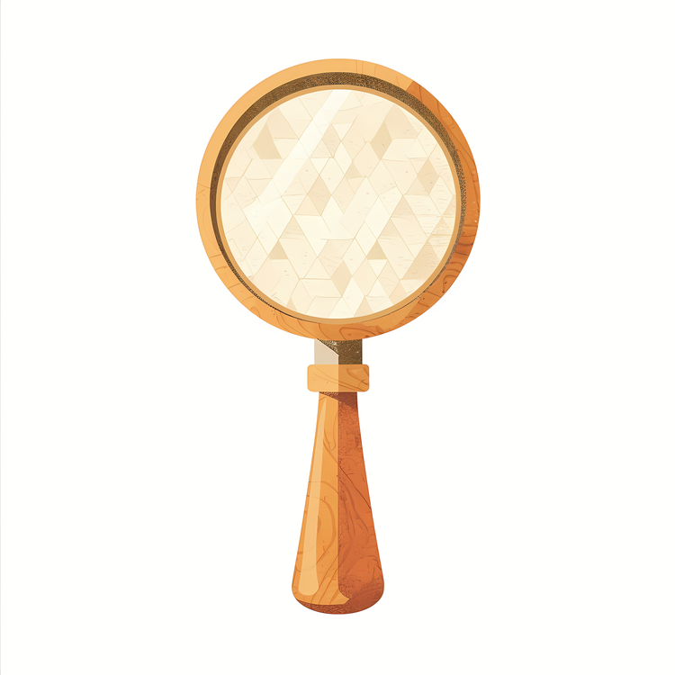 Magnifying Glass,Wooden Handle,Transparent Glass