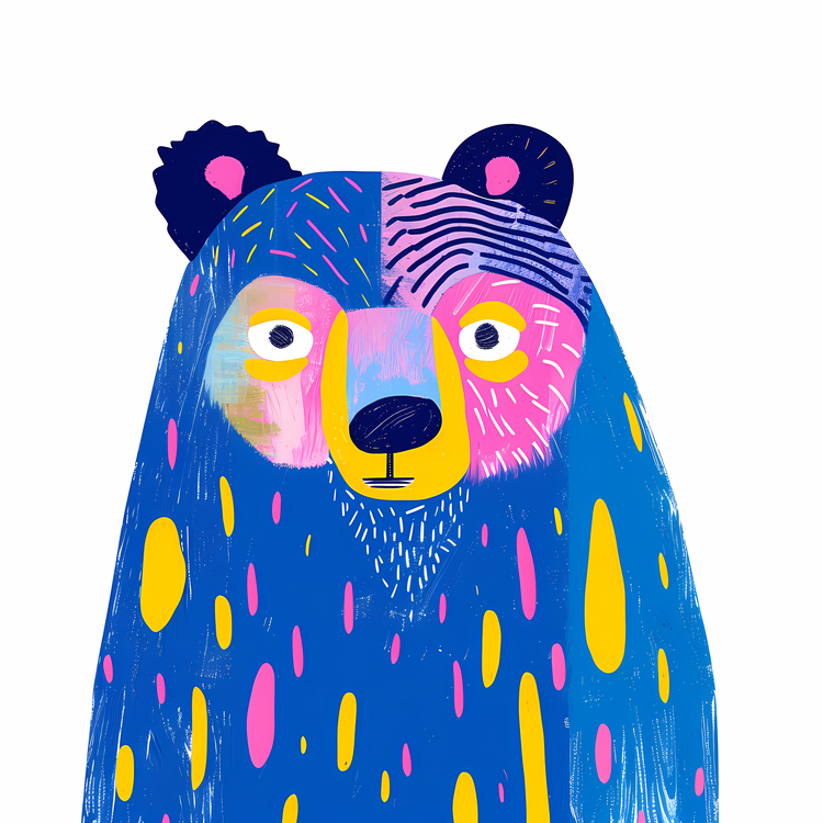 Blue Bear,Illustrations,Digital Art