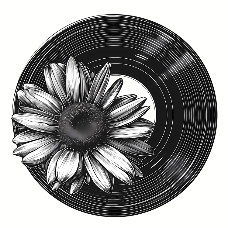 Vinyl Record,Daisy,Flower