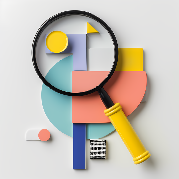 Magnifying Glass,Colored Shapes,Colorful