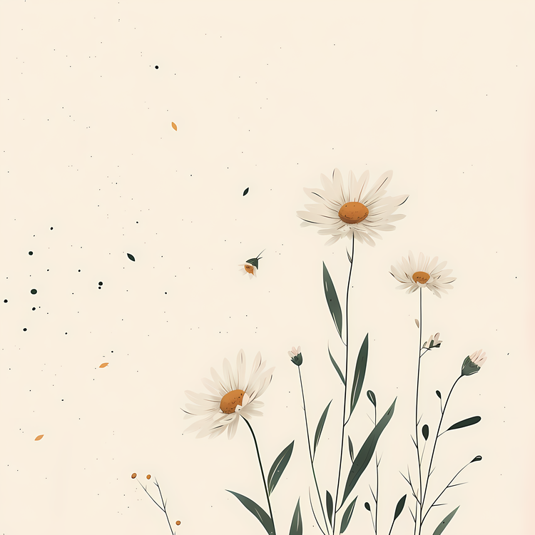 Flying Flowers,Daisies,Bee