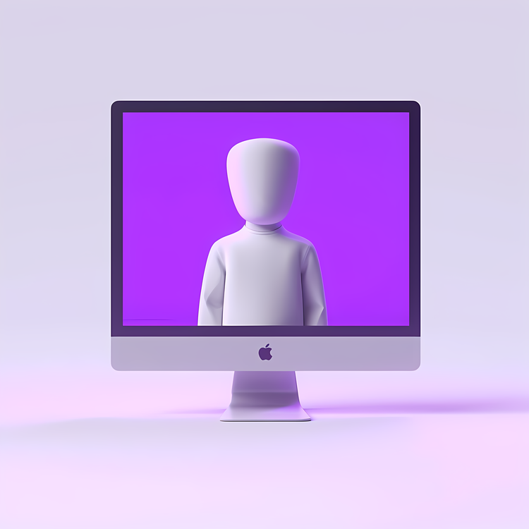 Computer Monitor,Man On A Computer Screen,Face On A Computer Screen
