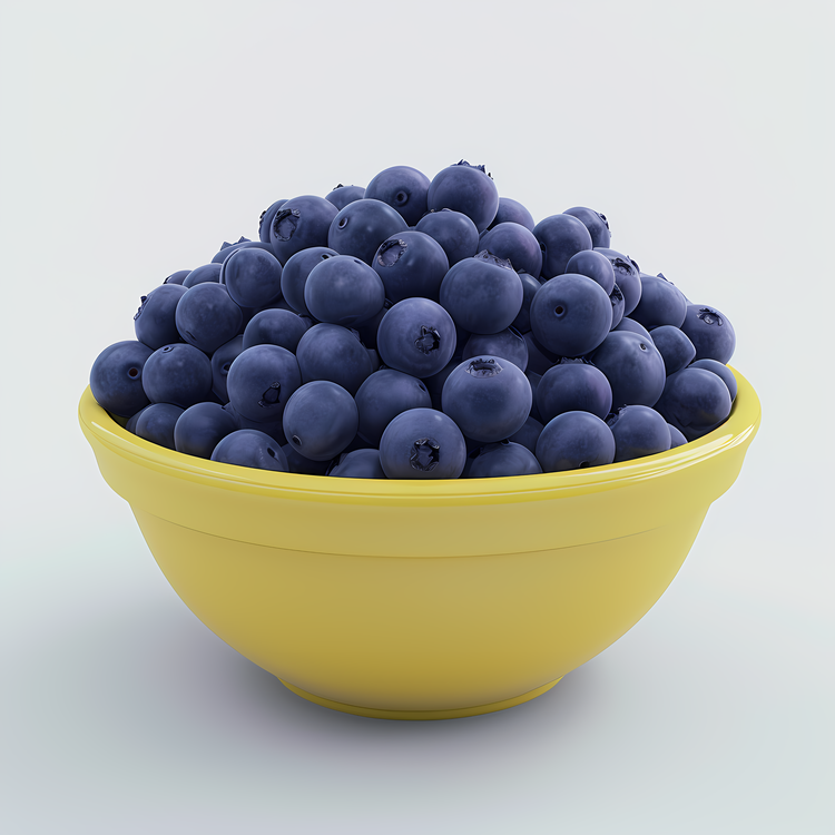 Blueberry,Blueberries,Yellow Bowl