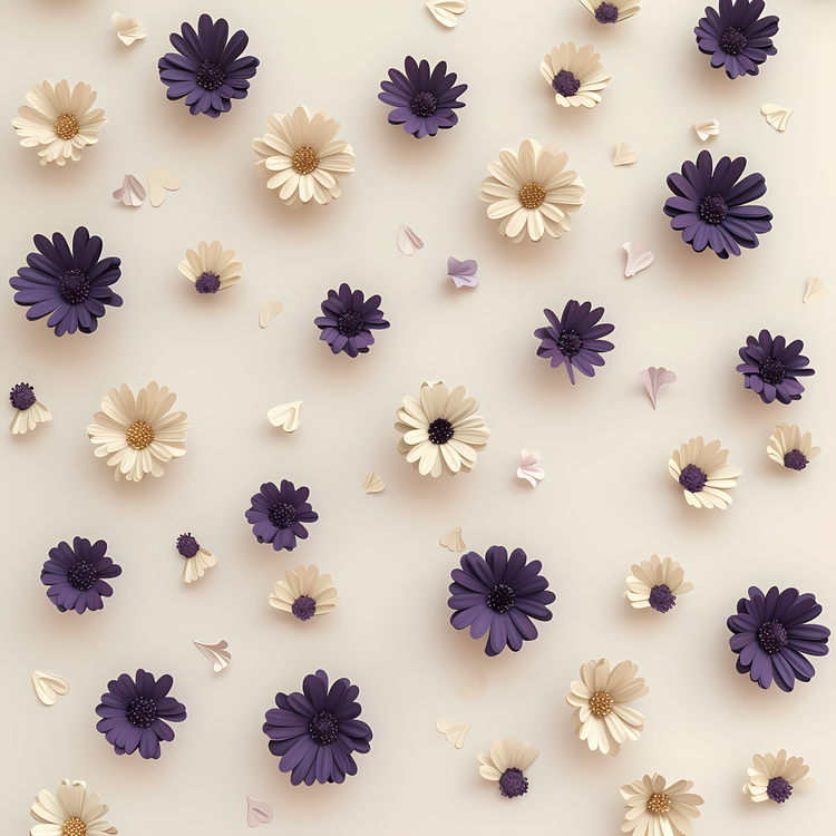 Flying Flowers,Floral,White