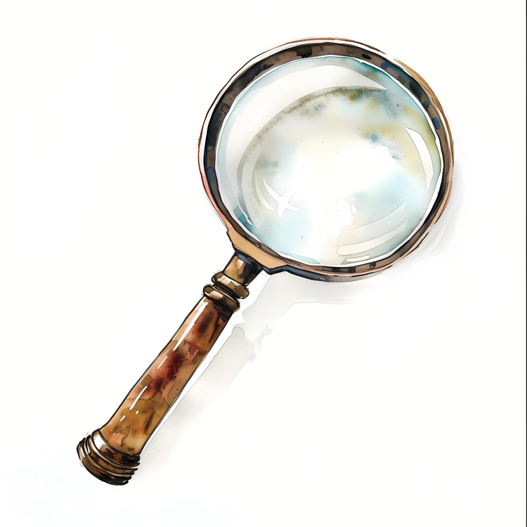 Magnifying Glass,Watercolor Painting,Glass