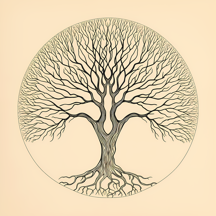 Tree Of Life,Tree,Line Drawing