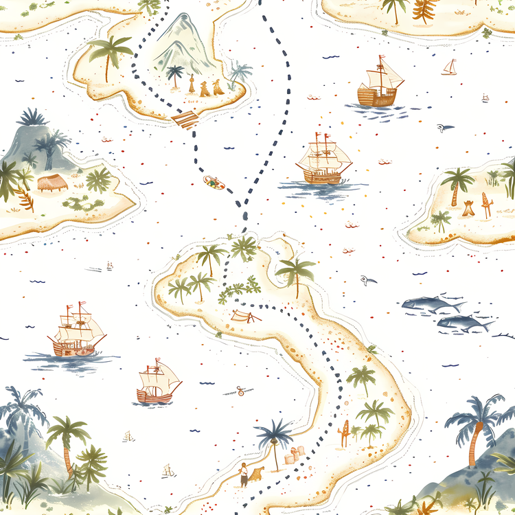 Treasure Map,Pirate Ship,Treasure Island