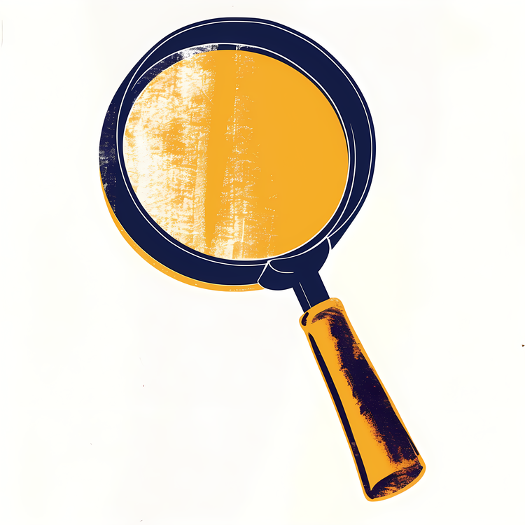 Magnifying Glass,Reflection,Gold And Blue Colors