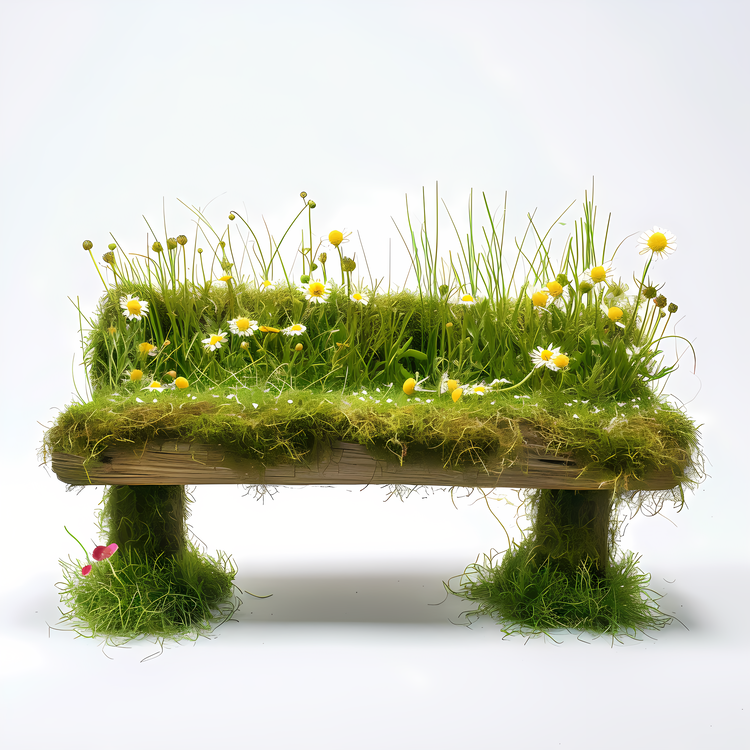Grass Bench,Lush,Green