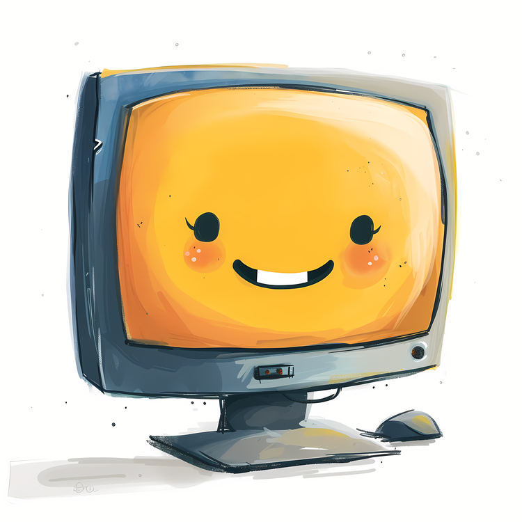 Computer Monitor,Cartoon,Emoticon
