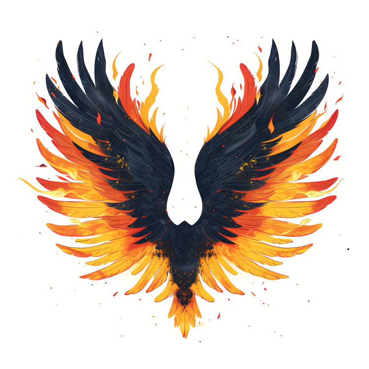 Fire Wings,Black Feather,Fire Bird
