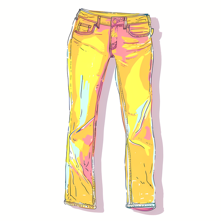 Jeans,Yellow,Faded