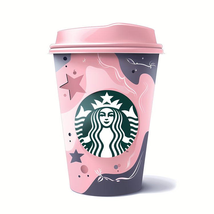 Starbucks Coffee Cup,Pink Starbucks Cup,Abstract Design