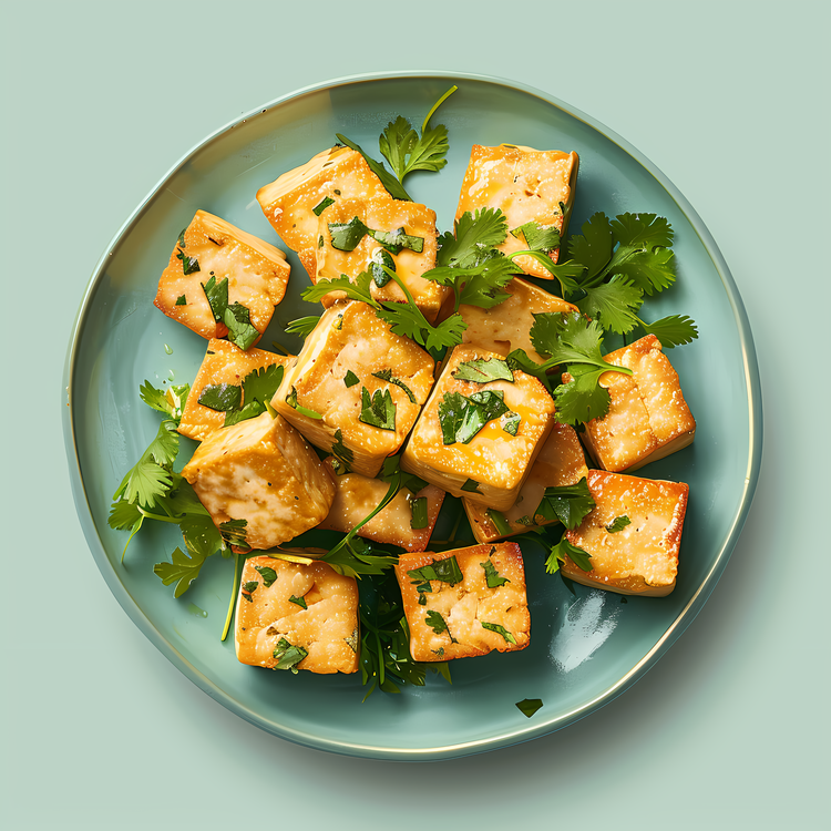 Stinky Tofu,Tofu,Sliced Tofu On A Plate