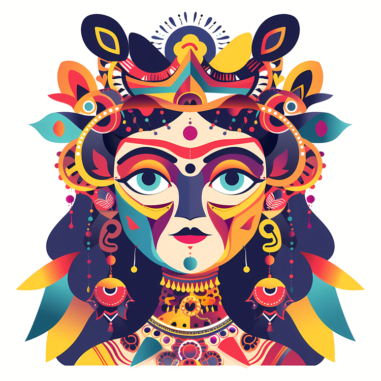 Hindu Goddess,Art,Colorful