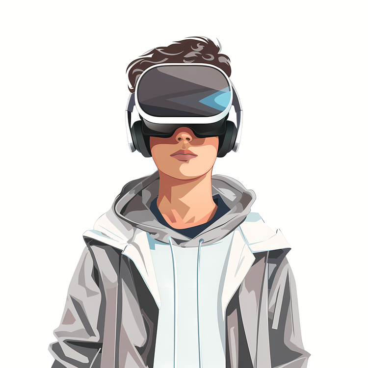 Wearing Vr Headset,Virtual Reality,Gaming
