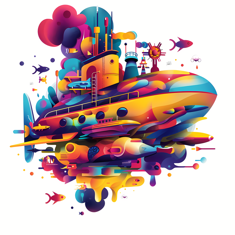 Submarine Day,Colorful,Vibrant