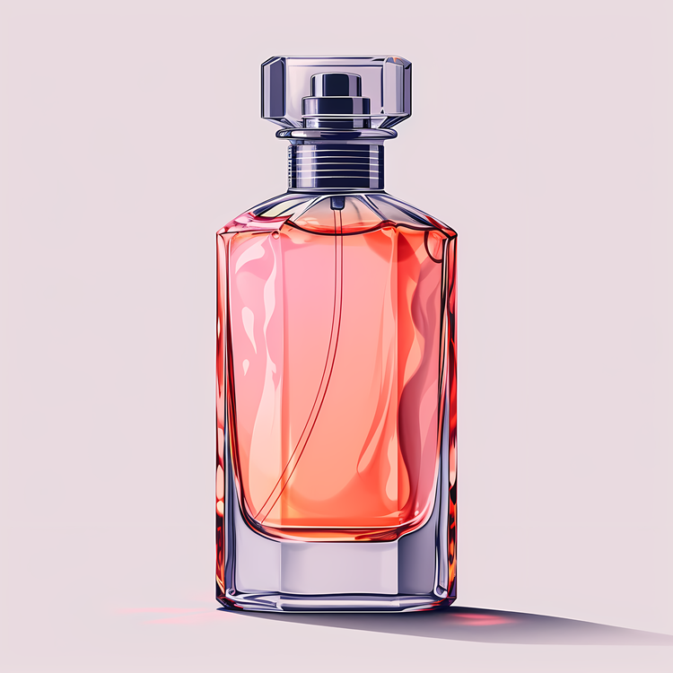 Perfume Bottle,Pink Liquid,Transparent Glass
