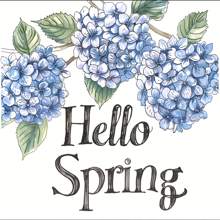 Hello Spring,Spring Flowers,Floral Print