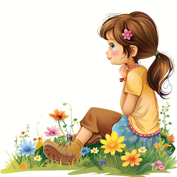 Spring Time,Girl And Flower,Beautiful