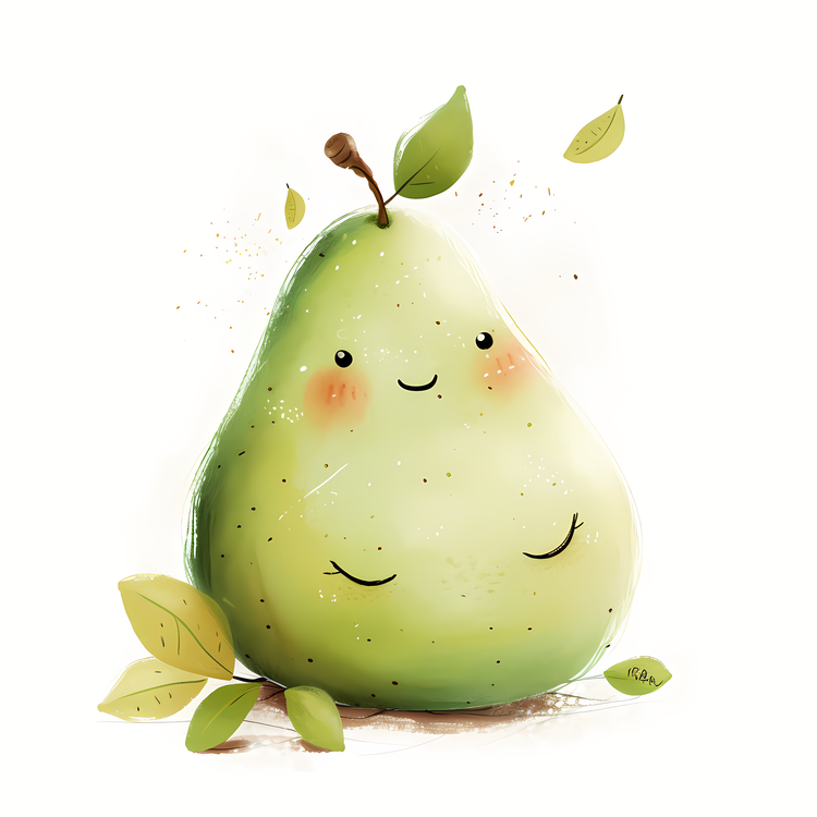 Cartoon Pear,Cute,Funny