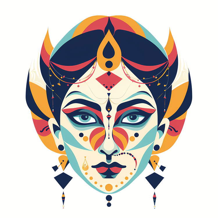 Hindu Goddess,Indian Woman,Face Painting