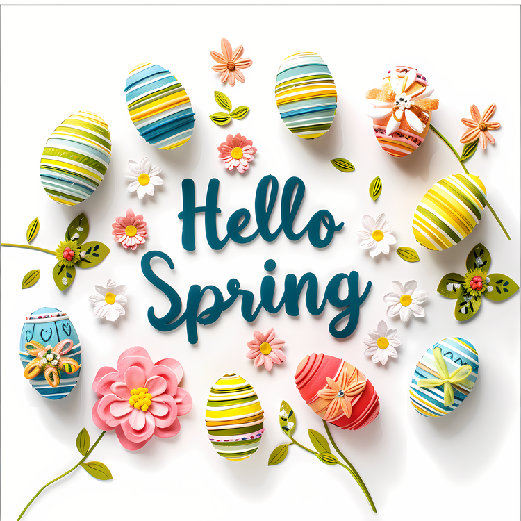 Hello Spring,Easter Eggs,Decorations