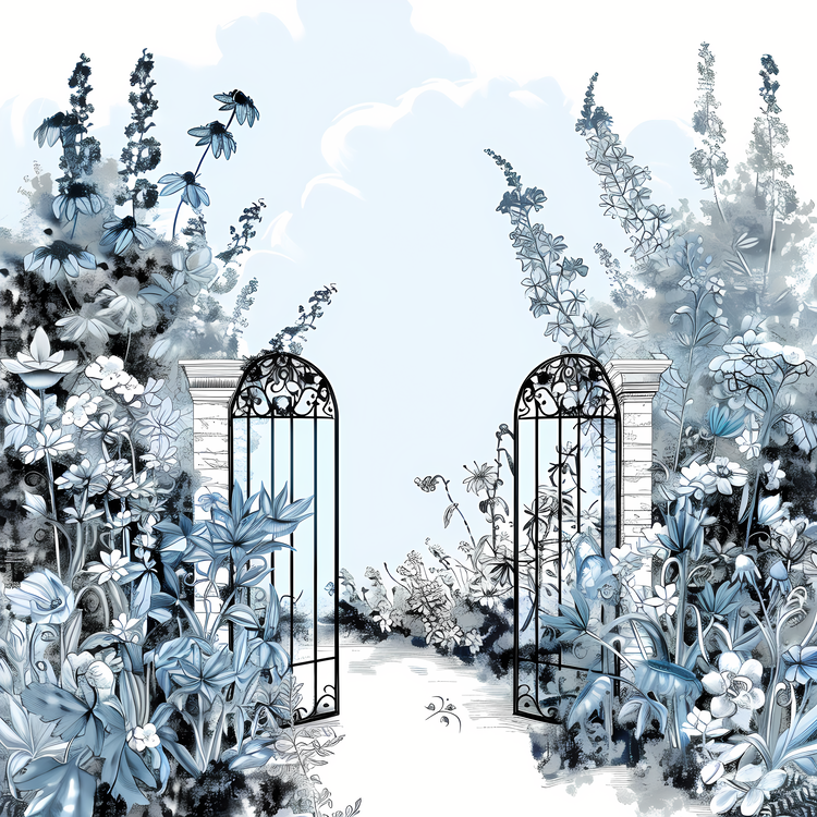 Spring Garden Gate,Flowers,Gardens