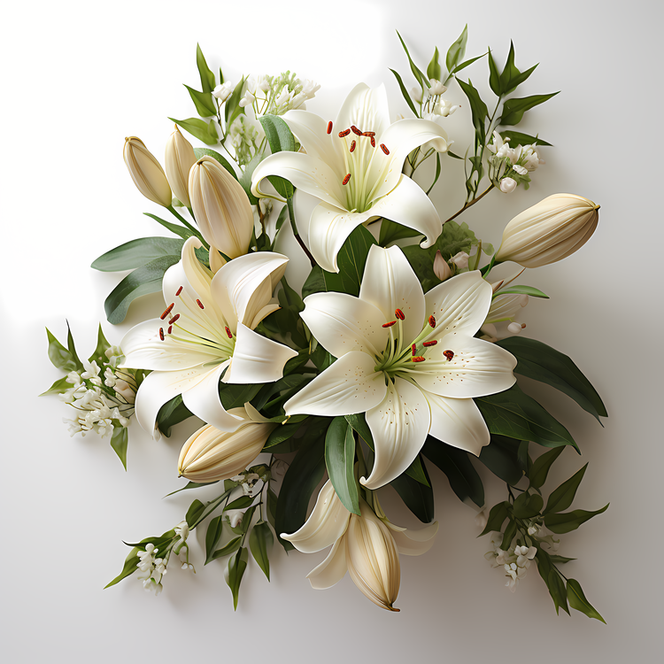 Easter Lily,White Flowers,Bouquet