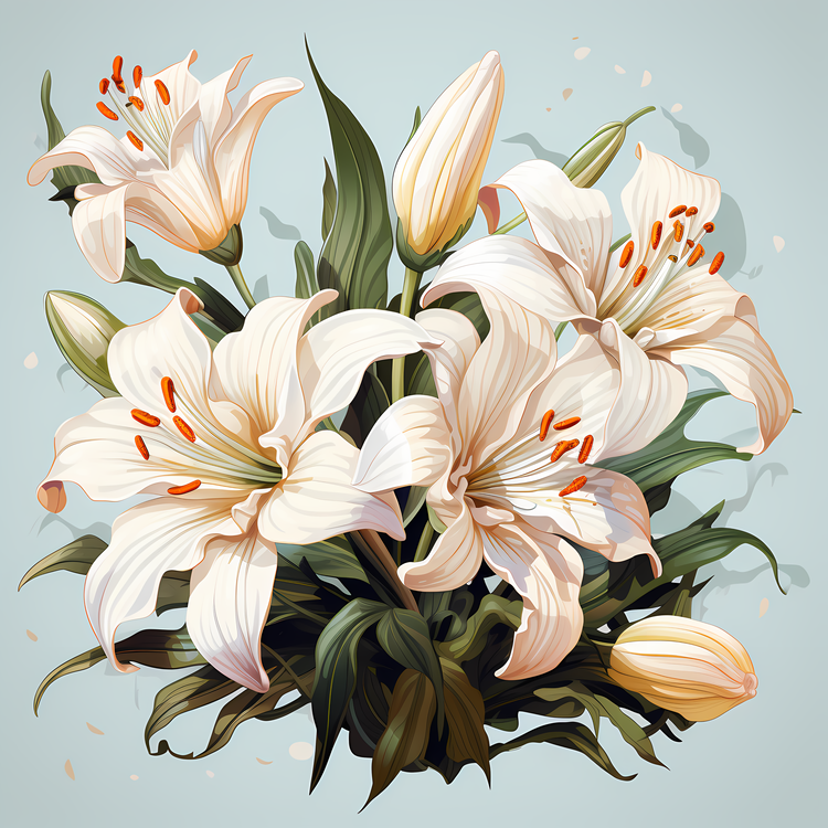 Easter Lily,White Lilies,Bouquet