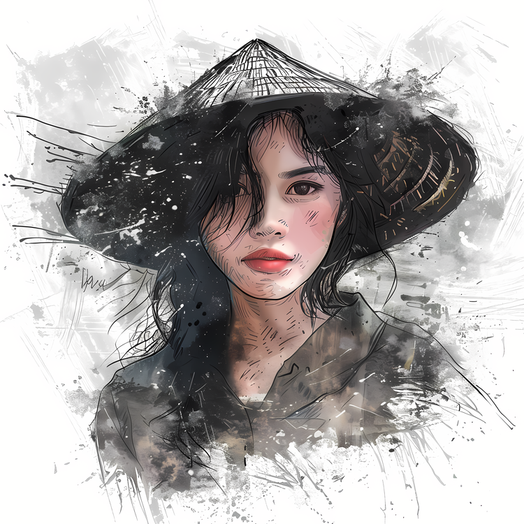 Vietnamese Girl,Portrait,Watercolor