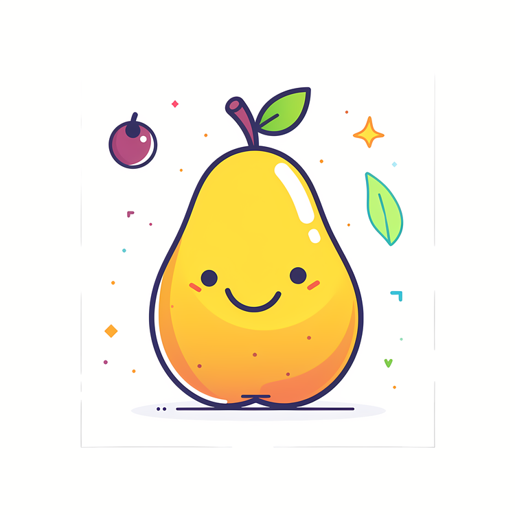 Cartoon Pear,Peach,Fruits